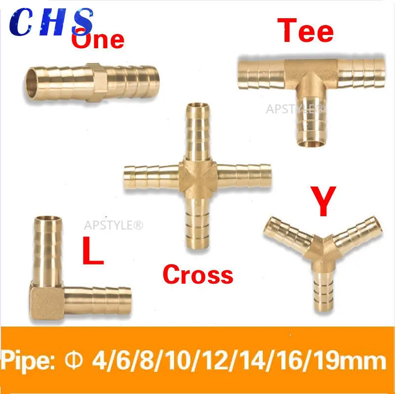 Brass Barb Pipe Fitting 2 3 4 way connector For 4mm 5mm 6mm 8mm 10mm 12mm 16mm 19mm hose copper Pagoda Water Tube Fittings