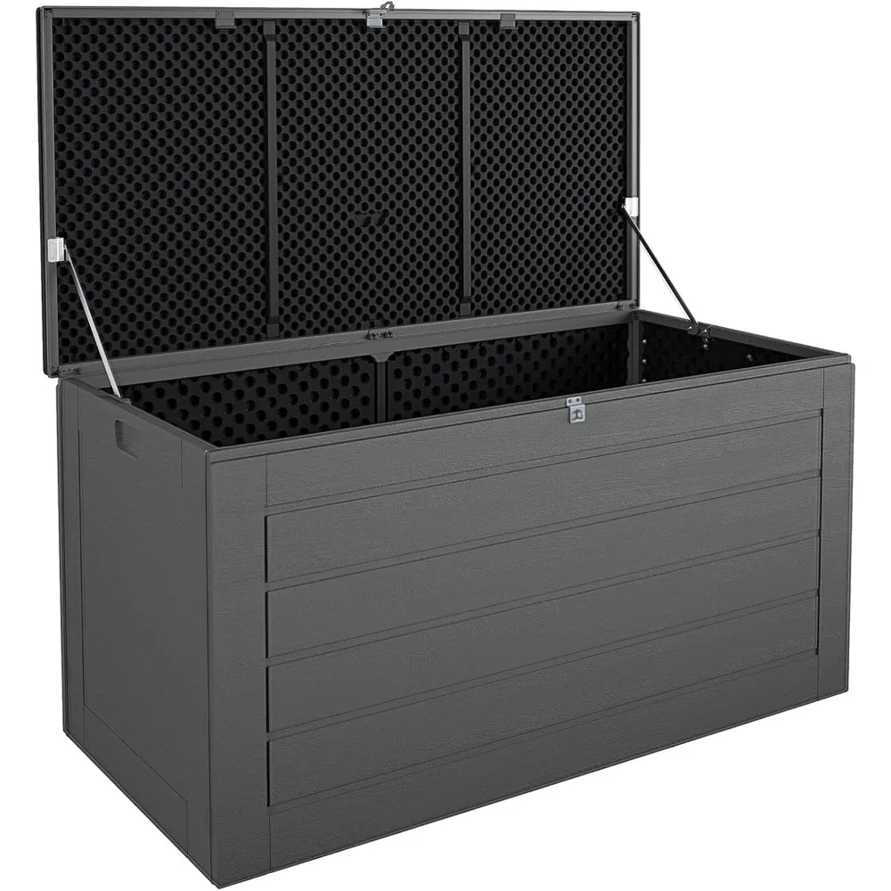 Deck Storage Box, Extra Large, 180 Gallons, Black and Charcoal