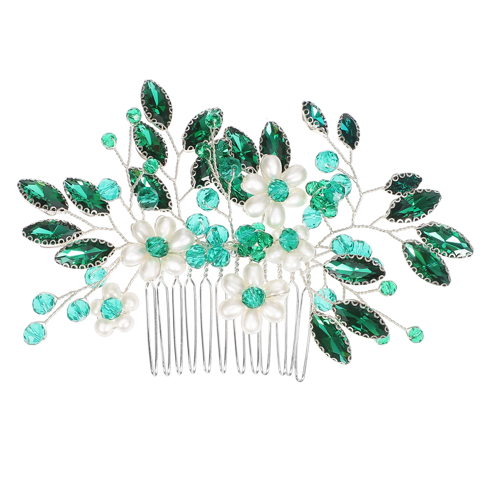 

Crystal Floral For Women Green Accessories Bridal Hair Accessories For Women Side Comb Wedding Formal Events Hair Decorations