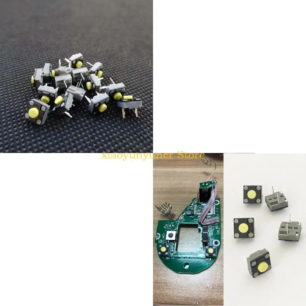 P9JB 10Pieces Mouse Mute Microswitches 6x6x4.3mm Rectangle Mouse Switches Set For Noise Reduced Operating