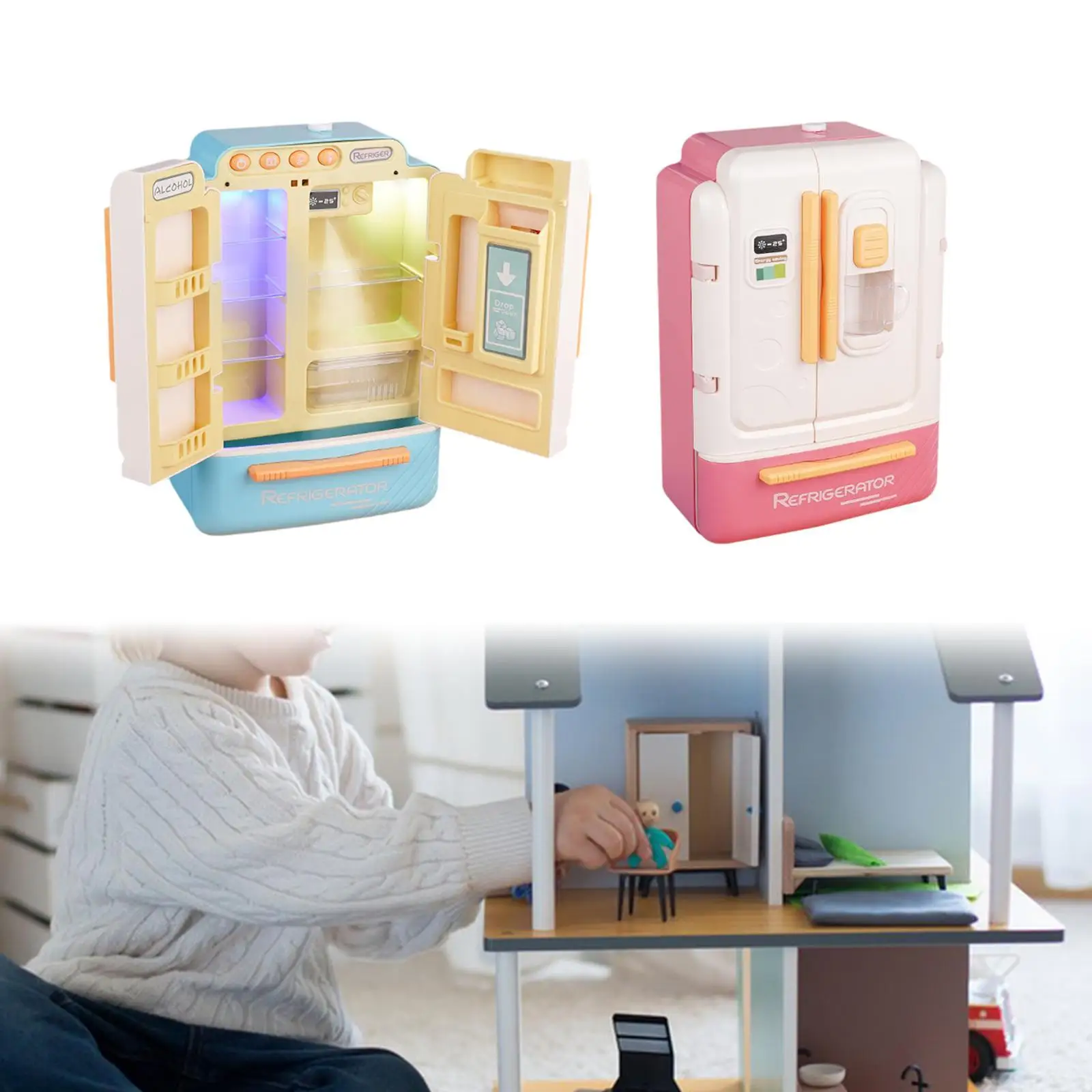 Children Pretend Play Toy Dollhouse Decoration Educational Toy Interactive Toy Gifts Kitchen Playset Multipurpose for Kids