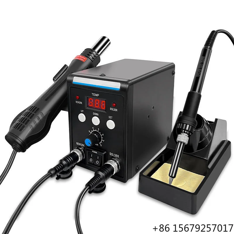 NEOBRISKEN 2-in-1 Digital Display 700W Soldering Iron Hot Air Gun Station 100-500 Temperature Control Knife Tip Type for