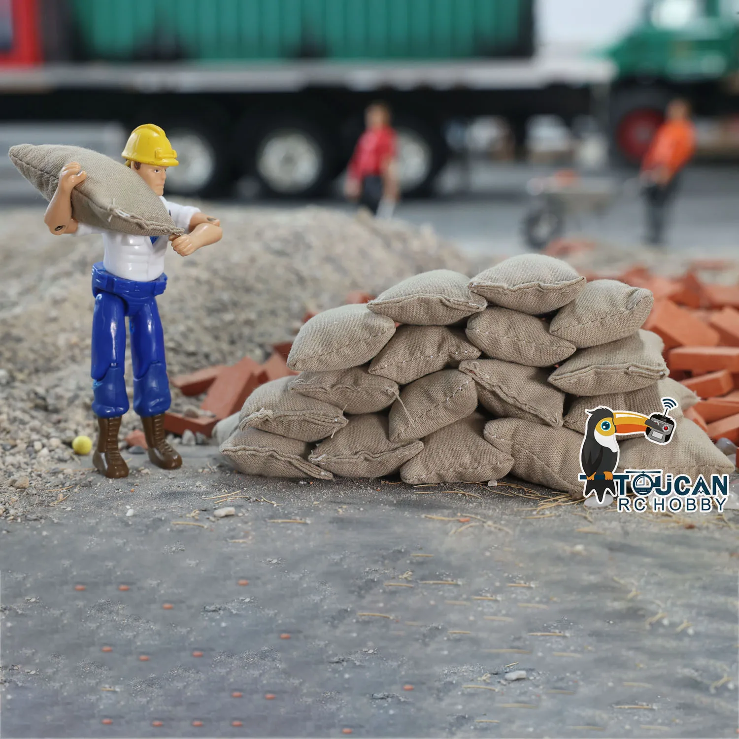 

6 Pieces of RC Sanddag Earthbags Model for 1/16 Heng Long Tanks 1/14 Radio Control Car Truck Toys Spare Part DIY Model TH22704