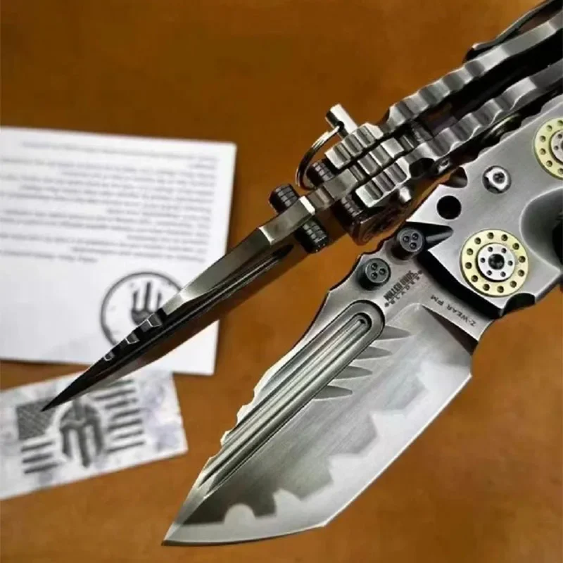 T1 الثقيلة سكين للفرد Z-Wear شفرة TC4 سبائك التيتانيوم مقبض التخييم الصيد الصيد سكينة تكتيكية EDC سكينة سفر