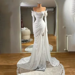 LORIE Mermaid Princess Lace Appliques Sexy Wedding Dress Off Shoulder Wedding Gowns Sexy Side Split Bride Gown Customized 2025