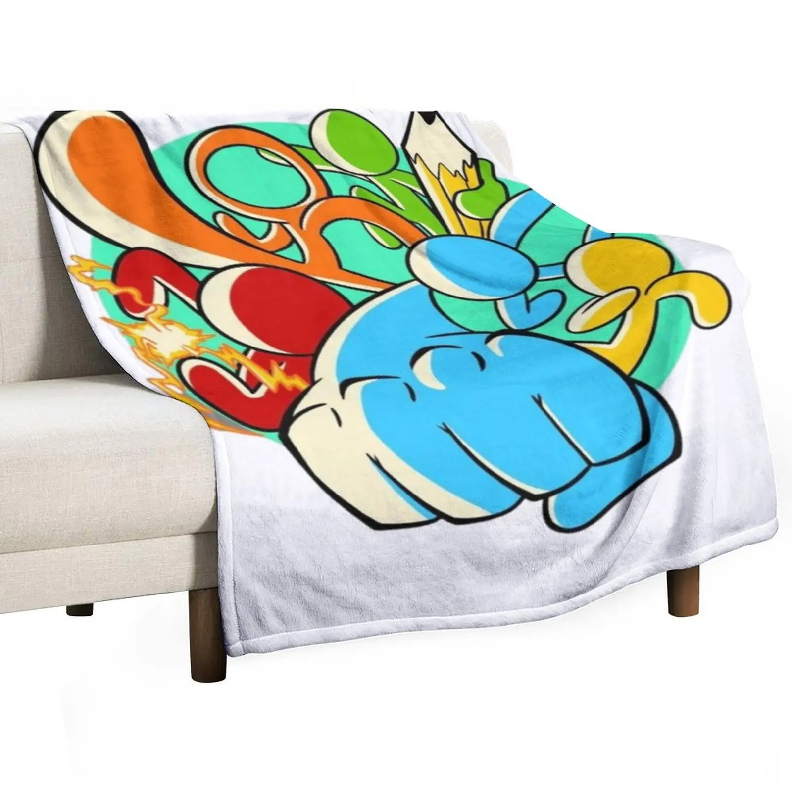 

alan becker Throw Blanket Flannel Fabric Sleeping Bag Bed Designers Blankets