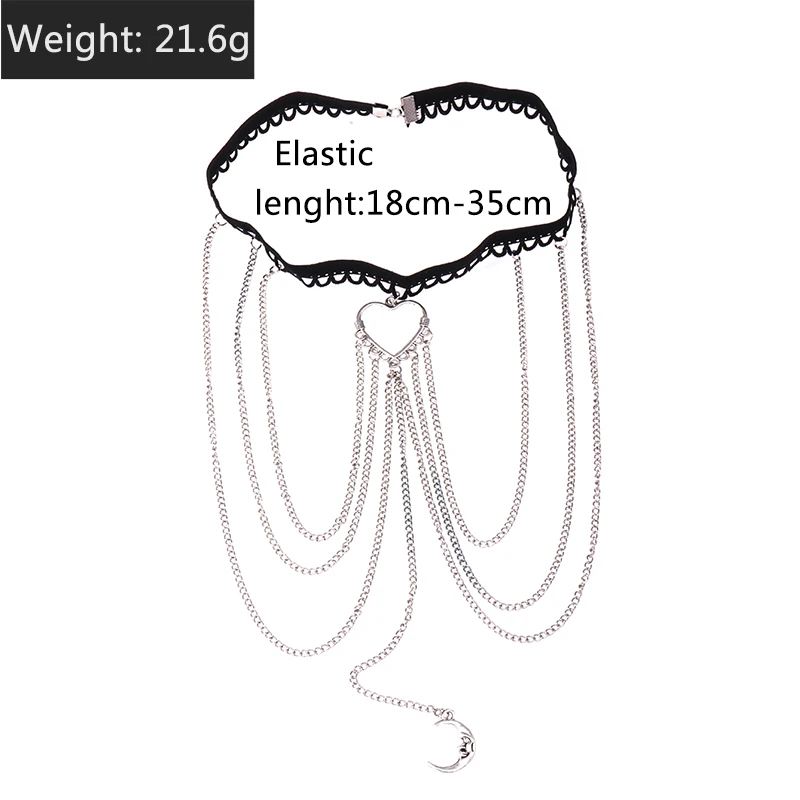 Aihua Mode Einfache Boho Silber Farbe Mond Bein Kette Für Frauen Sexy Strand Lange Quaste Multilayer Oberschenkel Kette Körper Schmuck Geschenke – Detail 7