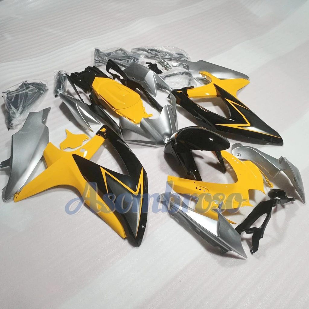 

High Quality ABS Plastic Body Motorcycle Fairing Kit for Suzuki 2008 2009 2010 GSXR750 08-10 K8 GSXR600 750 Yellow black