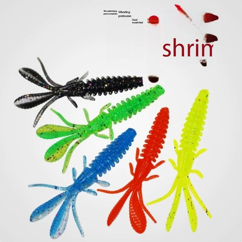 

Weedless Floating Shrimp Soft Lure Bottom Fishing Soft Worm Artificial Bait For Crappie Bass Freshwater Fishing Tackle