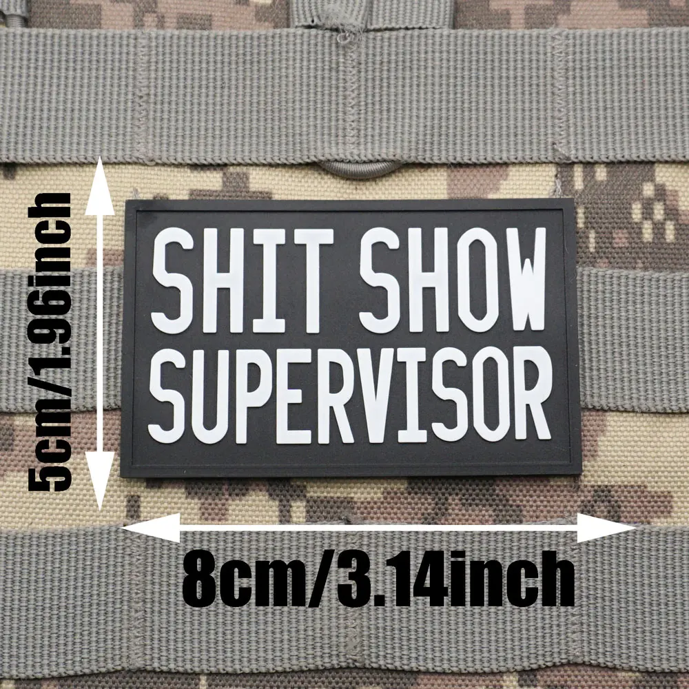 PVC SUPERVISOR Military Tactical  Patches Armband Backpack Badge with Hook Backing for Clothing