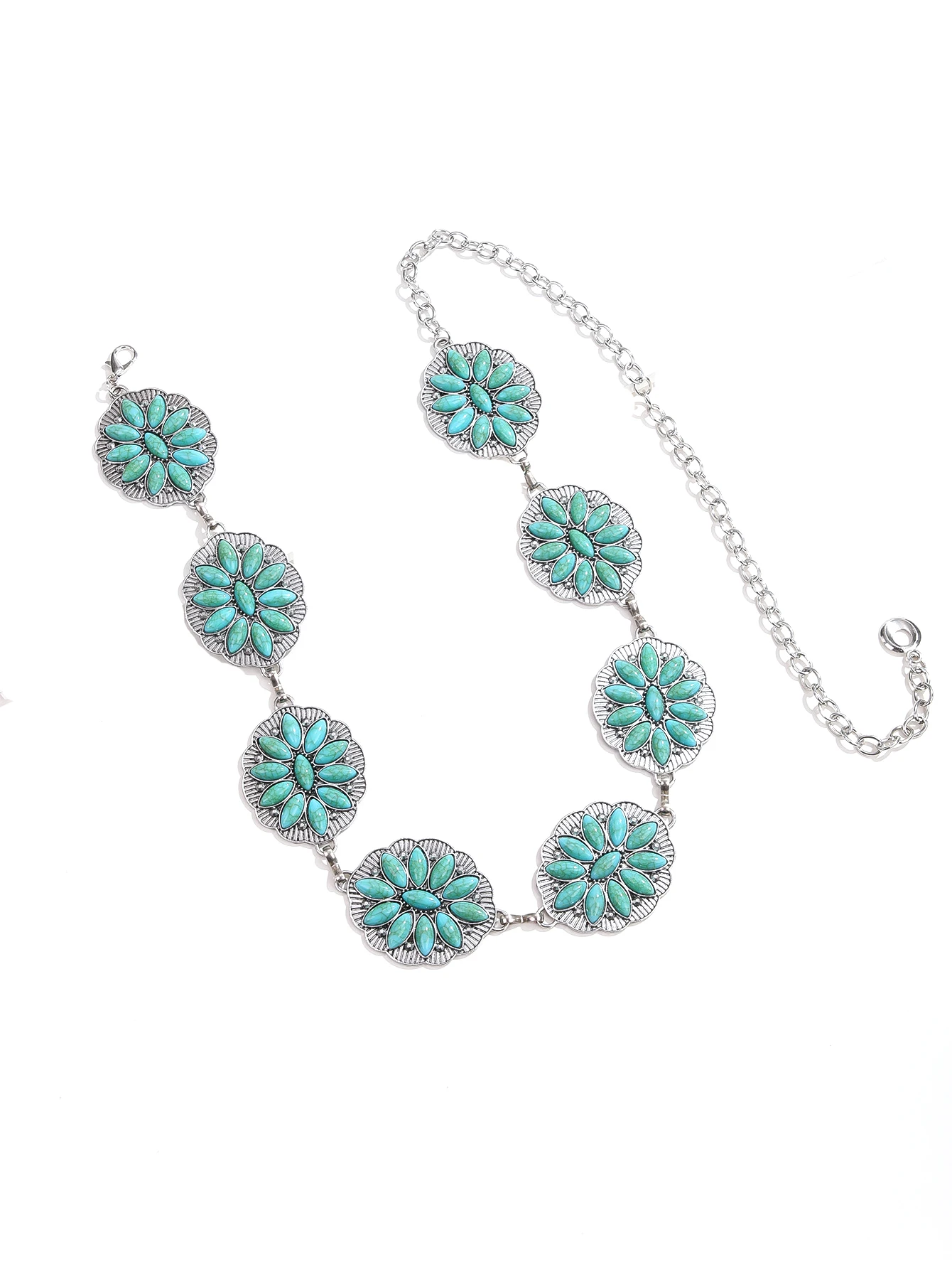 Mode Turkoois Decor Zinklegering Ketting Riemen Voor Vrouwen