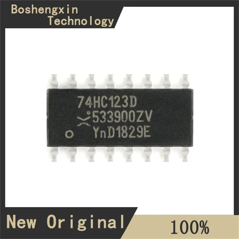 10Pcs 74HC123D Dual Retriggerable Monostable Multivibrator with Reset Function SOIC-16 74HC123D