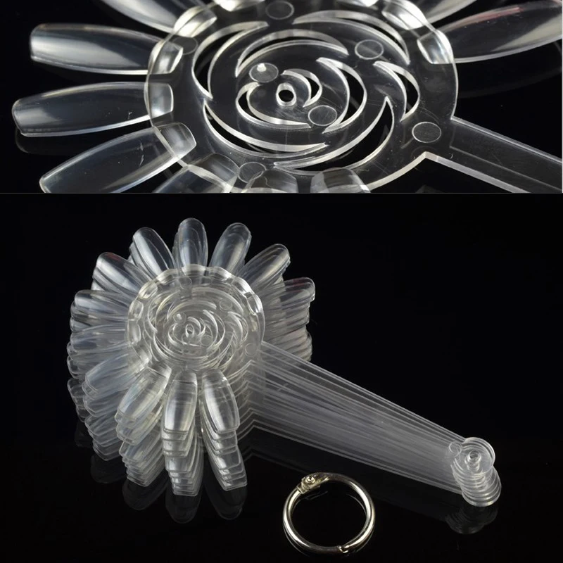 New Arrive 120pcs False Nail Tips Clear Nail Gel Polish Display Board Acrylic Practice Fan Stickers Wheel Nail Art Beauty Tools - 图片 2