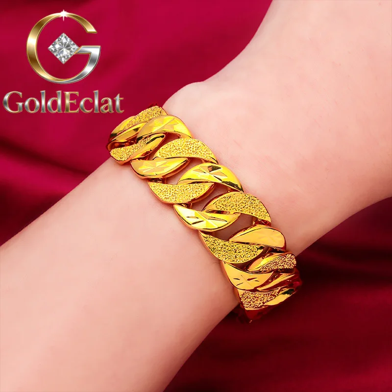 

Браслет GoldEclat 9999 из настоящего золота 24K, плетеный, в стиле «Тиранин», шириной 20 мм, подарок для отца