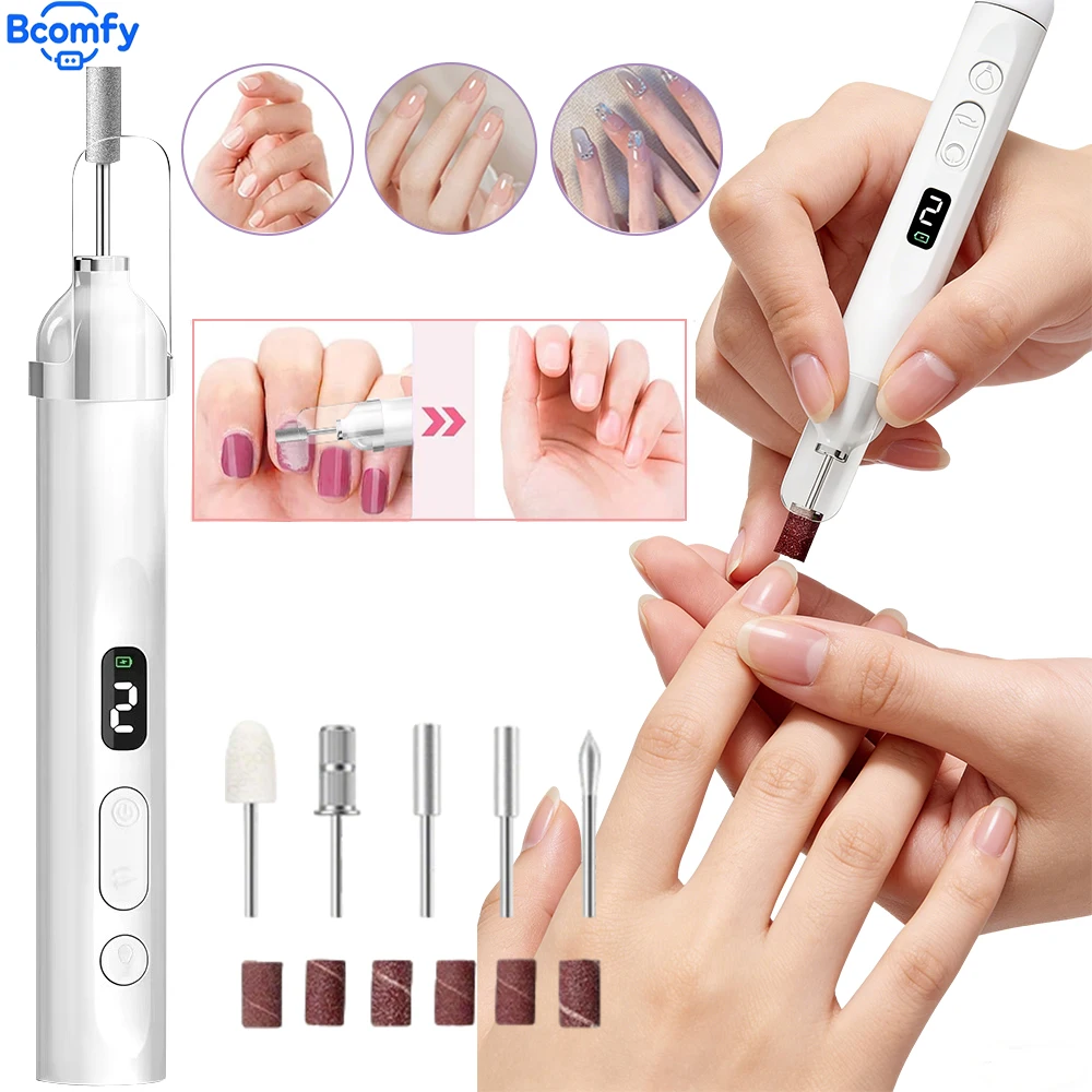 Perceuse à ongles électrique, Mini broyeur à ongles Rechargeable, outil de retrait et de polissage de Gel acrylique pour le soin des ongles, manucure et pédicure à domicile