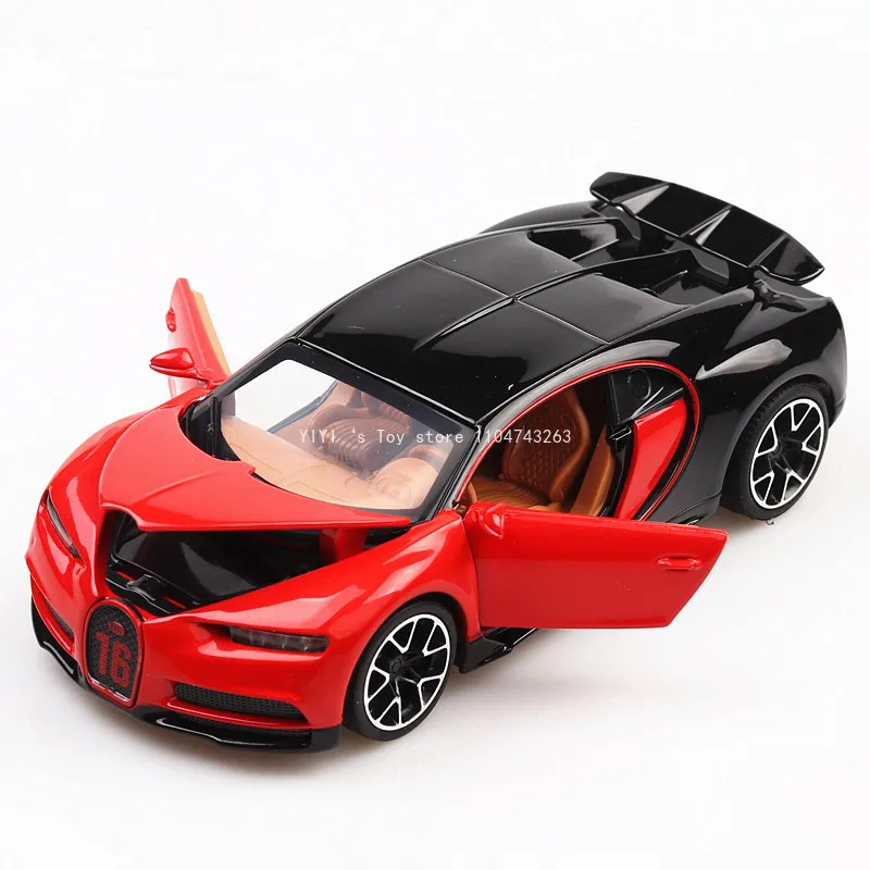 1:32 Chiron Auto Modell Spielzeug Legierung Modell Diecast Sportwagen Zurückziehen Sound Licht Simulation Supercars Kinder Geschenke 30