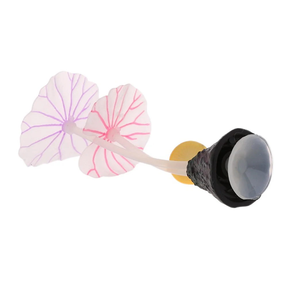 

4pcs Silicone Lotus Leaf Mushroom Aquarium Decoration Fish Tank Decor Durable Safe Home Realistic Pet Supplies