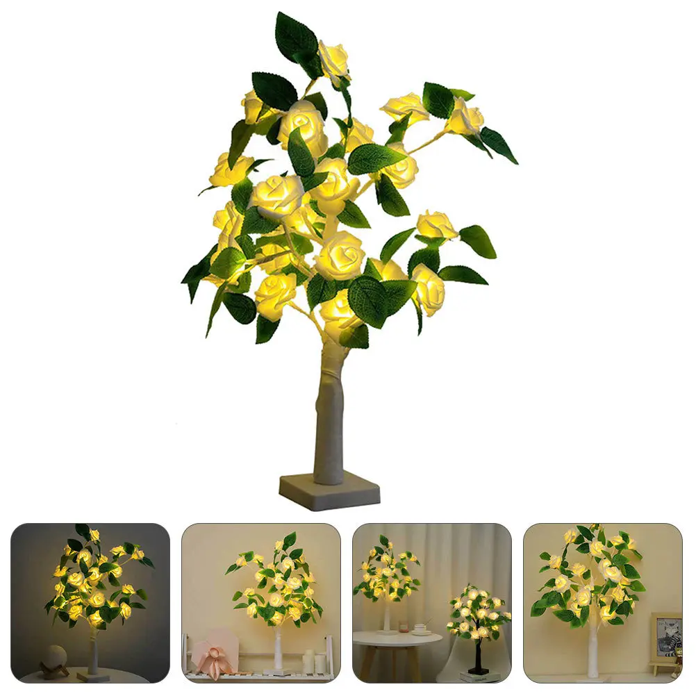 

Tree Shaped Rose Lamp Creative LED Night Light Romantic Bedroom Desktop Decorative Indoor Atmosphere Tree Shape Rose Lamp