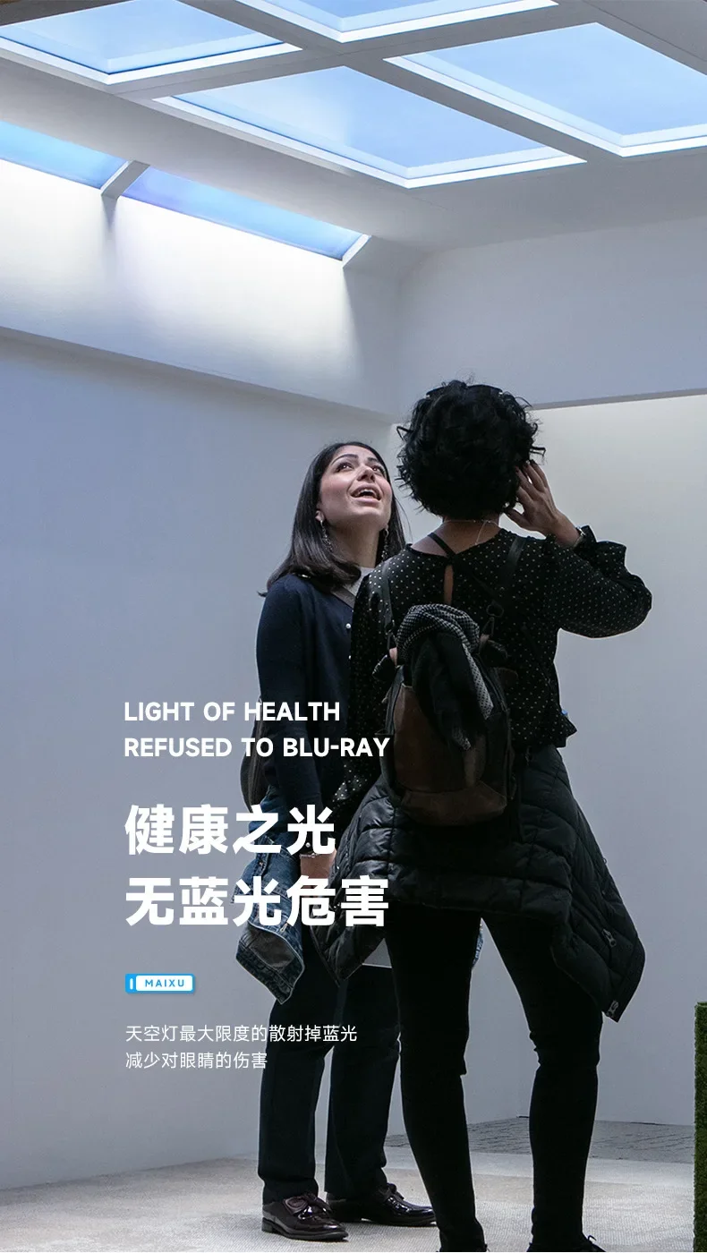 60x120cm LED Smart Blue Sky Light Ceiling Lamp Clear Sky Light，Natural Light Skylight，Living Room Study  Balcony Office Ceiling