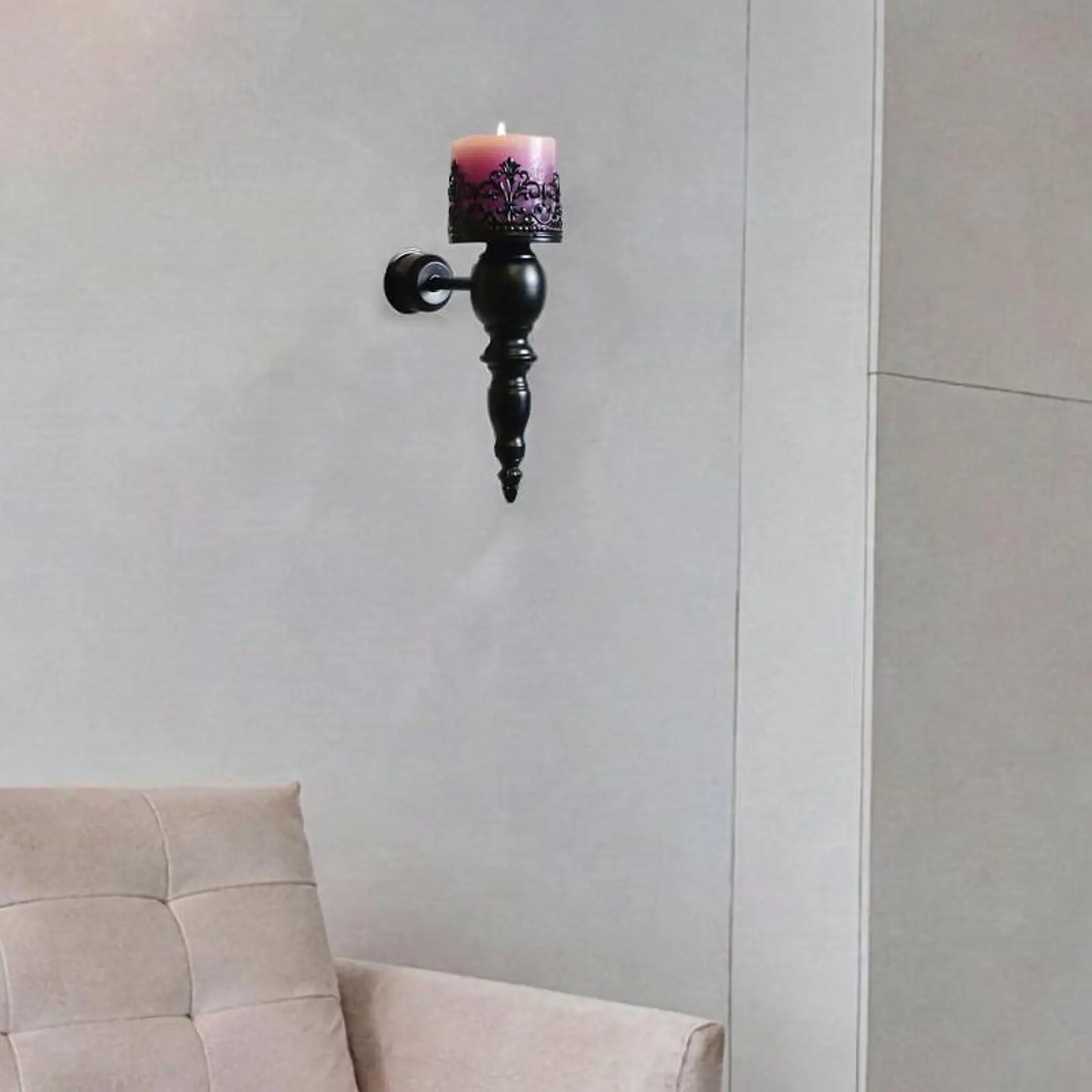 Ornement mural en fer, applique murale décorative, support de bougie pour chambre à coucher, bougies pilier et bougies chauffe-plat
