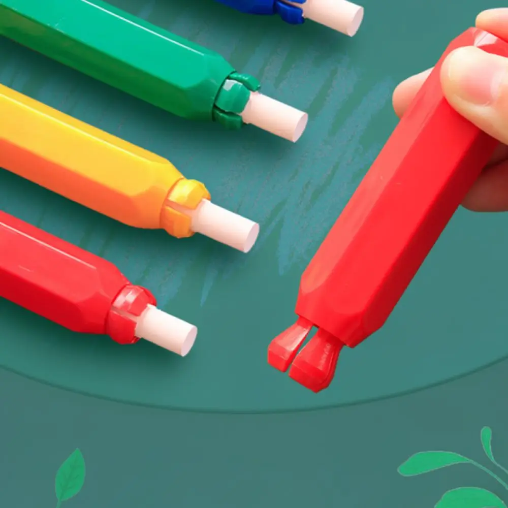 Press Button Chalk Sleeve Plastic Clip Dustproof Writing Assistant For School Supplies Teacher Classroom Desk