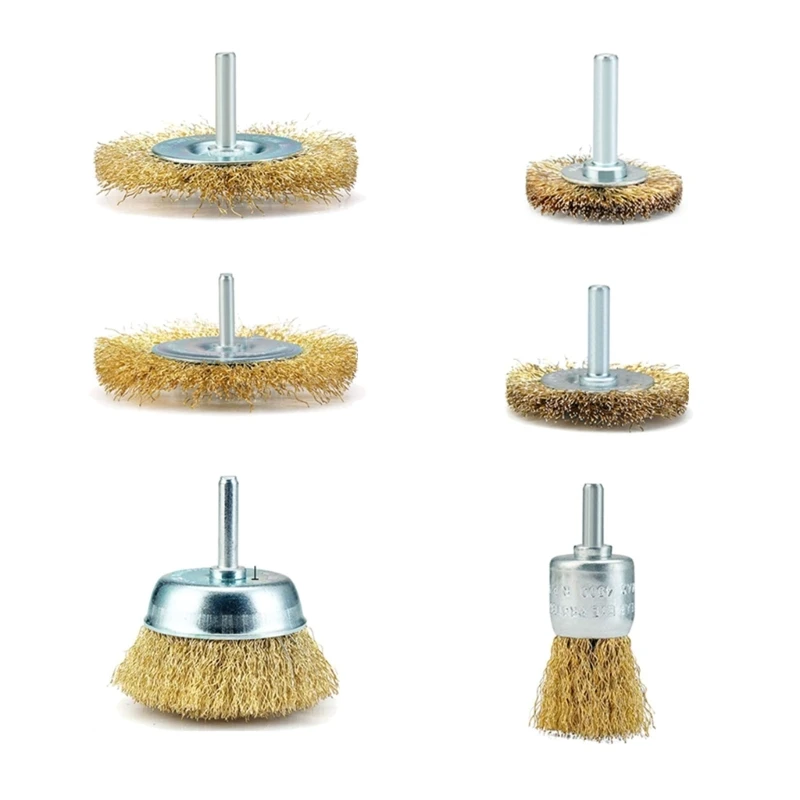 

7Pcs Mini Brush Rotary Tool Steel Wire Brass Drill Brush for Drill Polishing 85AC