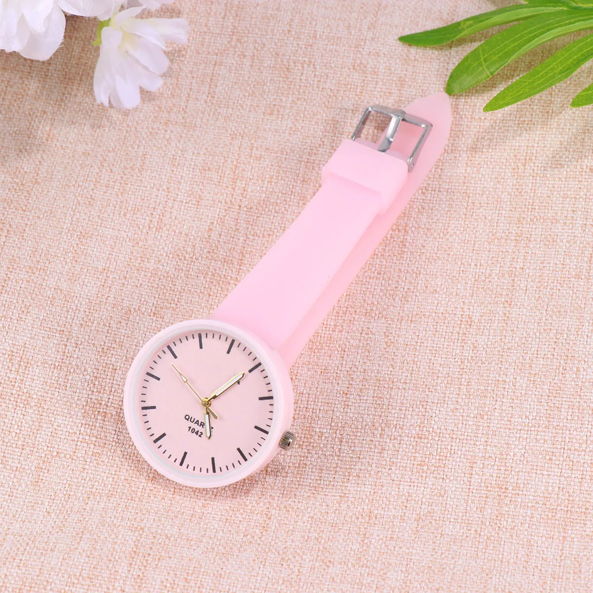 

Silicone Luminous Watch for Women Pink Simple Sporty Glow in The Dark Timepiece Fashion Waterproof Lightweight Comfortable