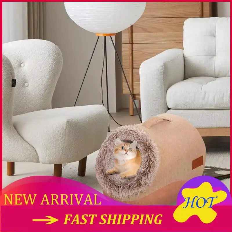 Buy Now Cat Caves For Indoor Cats Plush Warm Kennel Cat Cave Semi-Enclosed Design Comfortable Cat Hideaway Dog House For Cozy