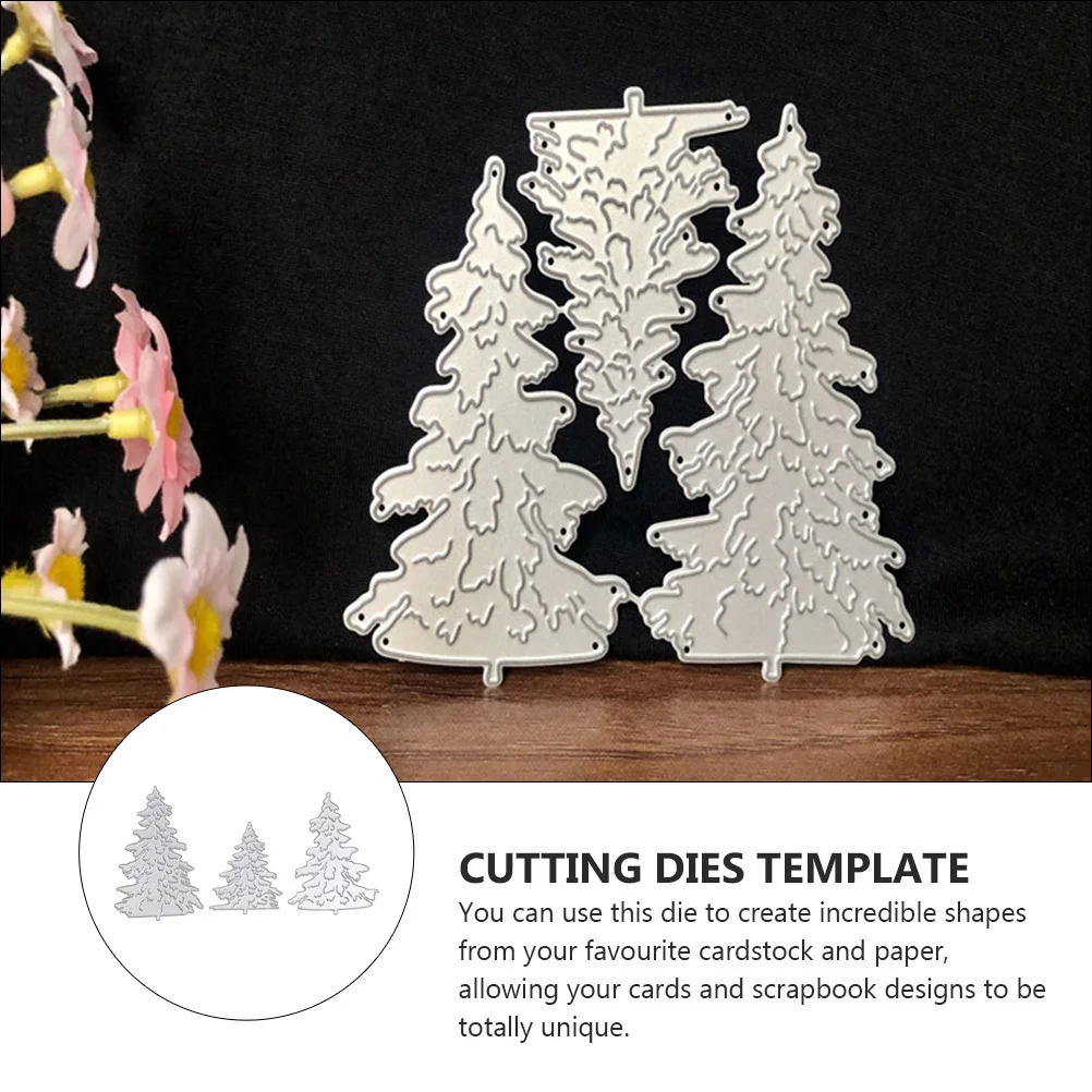 

3pcs Cutting Christmas Tree Cutting Mold Design Diy Paper Crafts Scrapbooking Metal Craft Stencil Card Making Tool