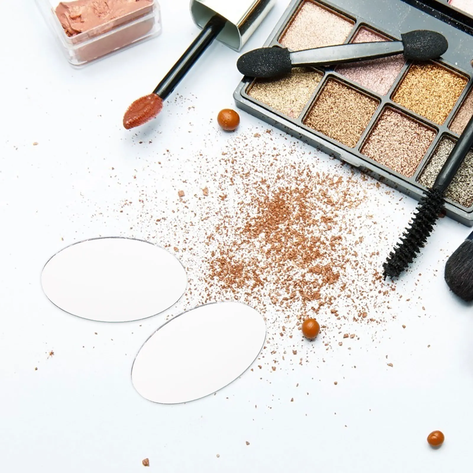 

20Pcs DIY Oval Makeup Mirror Lens Exquisite Workmanship Portable Small Size Mini Mirror for Women Gifts