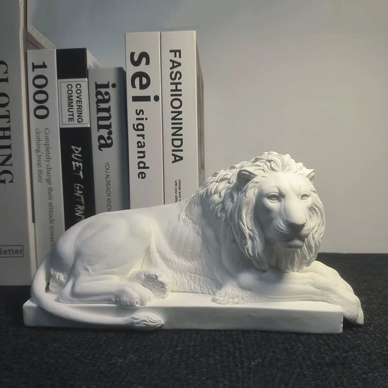 

Орнамент в виде скульптуры льва, статуи гипса, креативные изделия ручной работы, скандинавский декор комнаты, современные произведения искусства, украшение для домашнего рабочего стола, художественные подарки