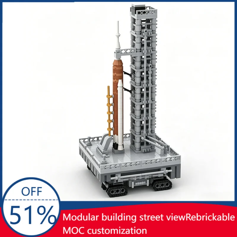 651PCS Mini Space Rocket Launch Vehicle MOC Model Custom Blocks DIY Assembly Educational Toy Collection Display Christmas Gift