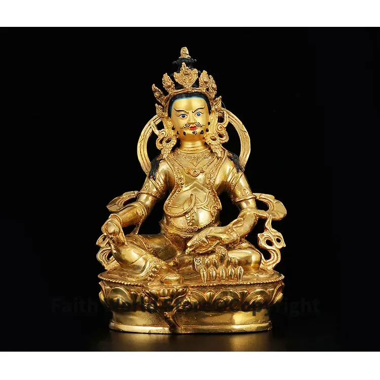 2025 Offer 30CM large-Tibet Temple Buddha statue--HOME Company Money drawing full Gilding Yellow Jambhala Zambala Buddha