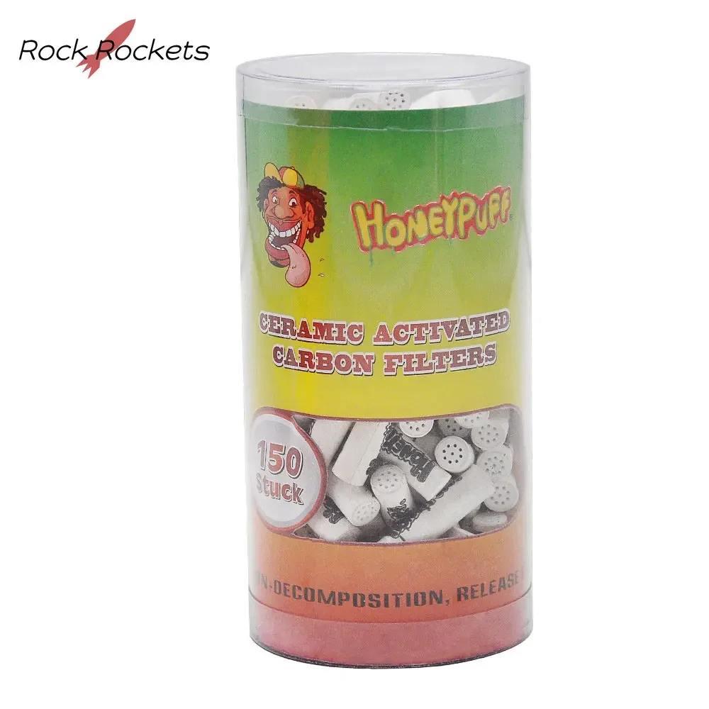 R & R 150 unids/caja filtro de carbón activo desechable punta 6MM/7MM cerámica saludable soporte para cigarrillos hierba seca accesorio para pipa