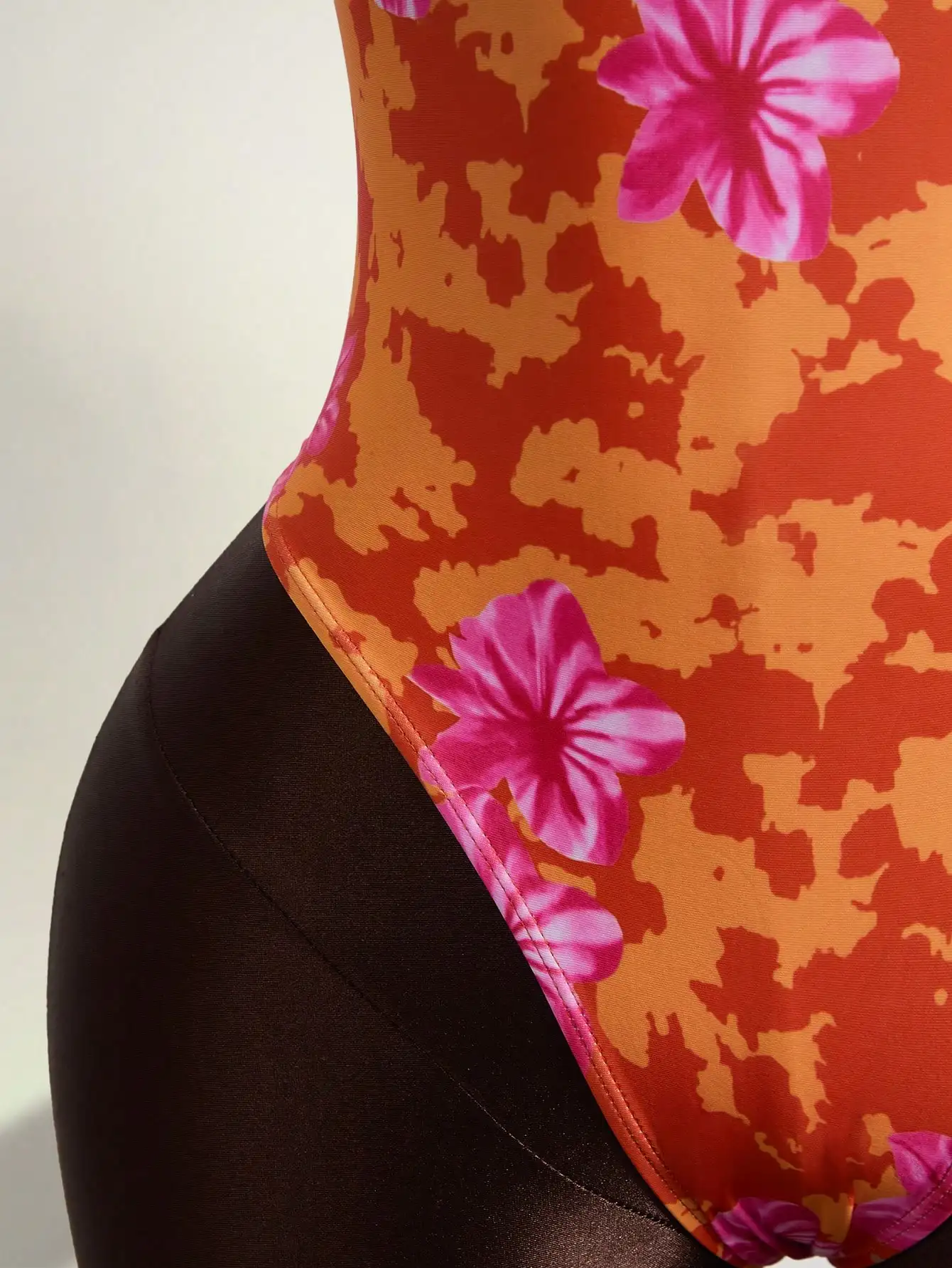 

Floral Print One-Piece Swimsuit With Skirt For Beach Pool Holiday