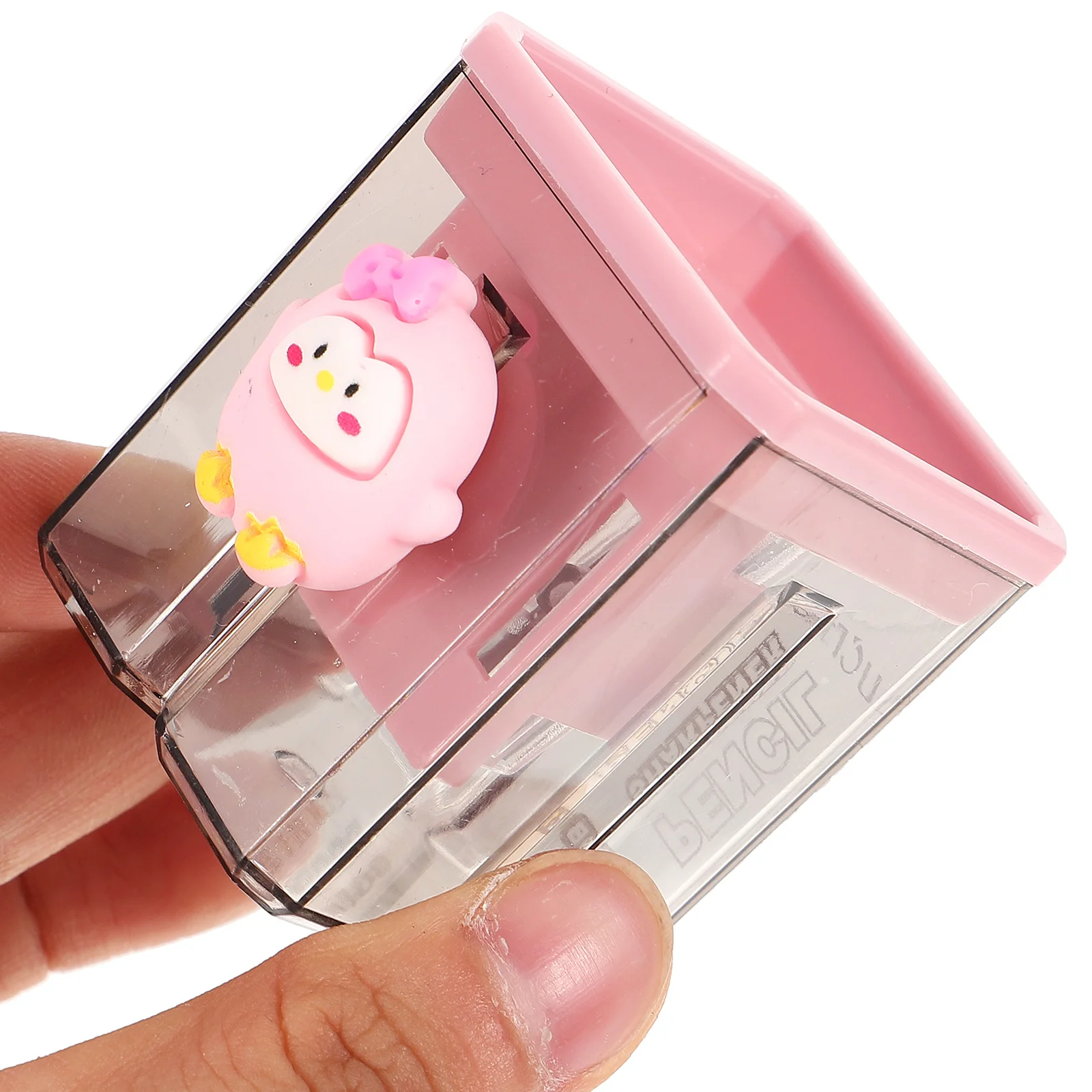 2 Pcs Children's Pencil Sharpener Cartoon Double Hole Bow Bear Penguin 2pcs Fast Sharpeners Bulk Small Creative Manual Plastic