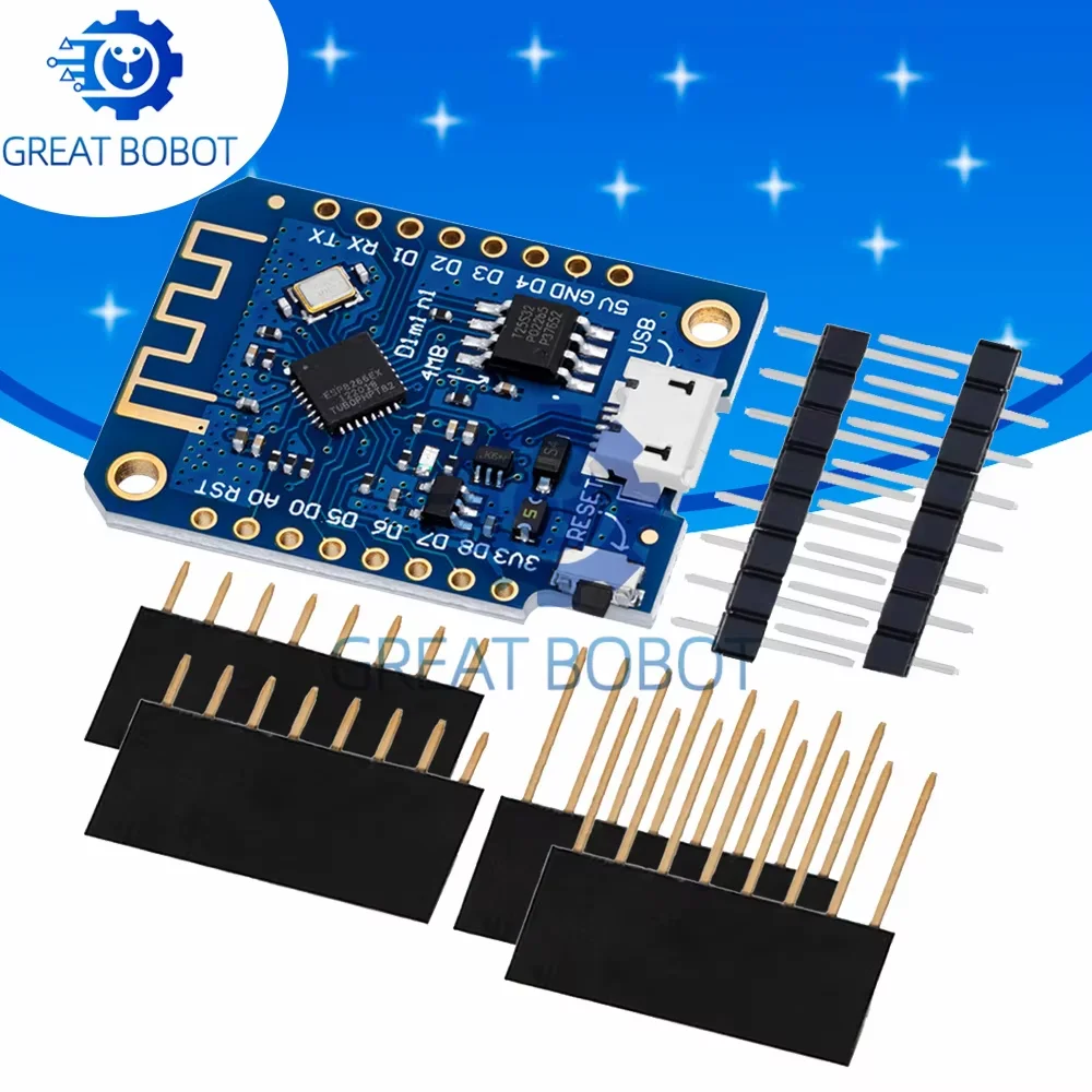 for Wemos D1 Mini V3.0.0 - ESP8266-Based WiFi IoT NodeMCU  Development Board with CH340G USB-to-Serial 4MB Flash for arduino