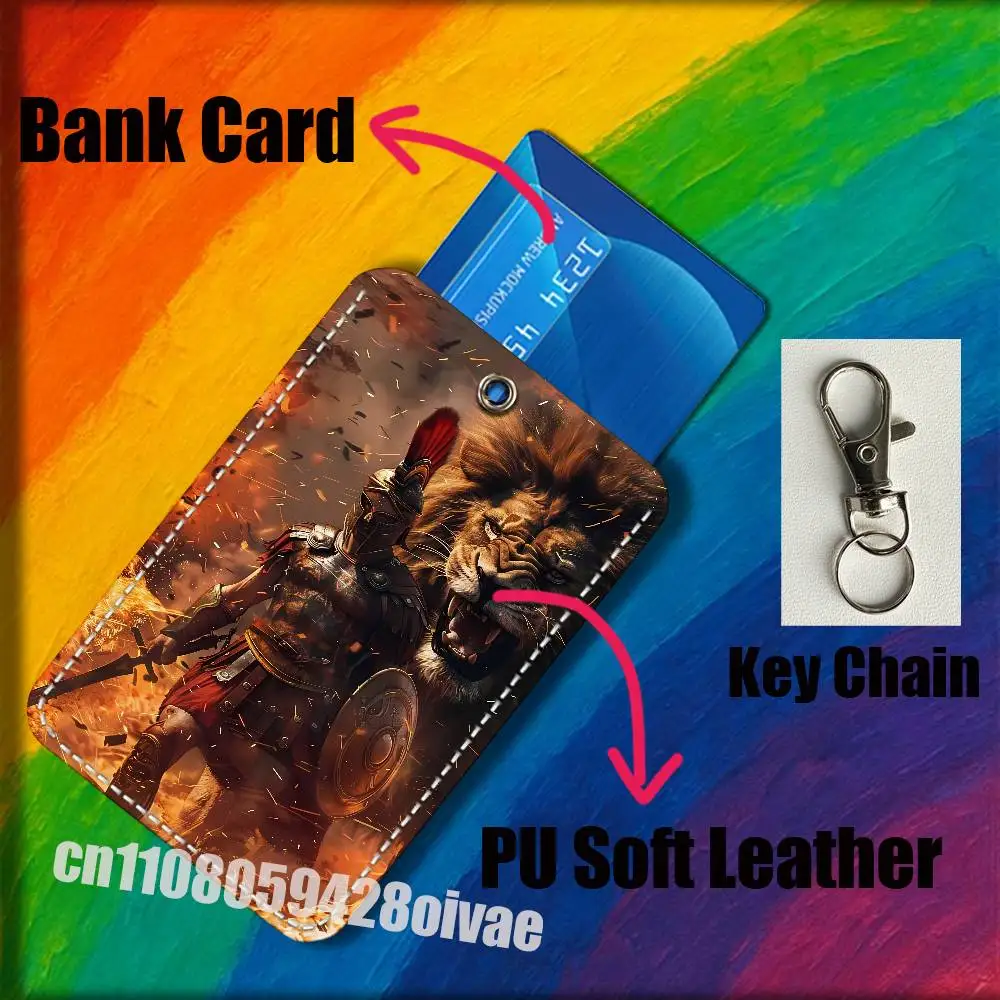 Guerriers spartiates pour Clips d'identification, accès bancaire de crédit, porte-carte d'eau, couverture de sac de décoration, porte-clés