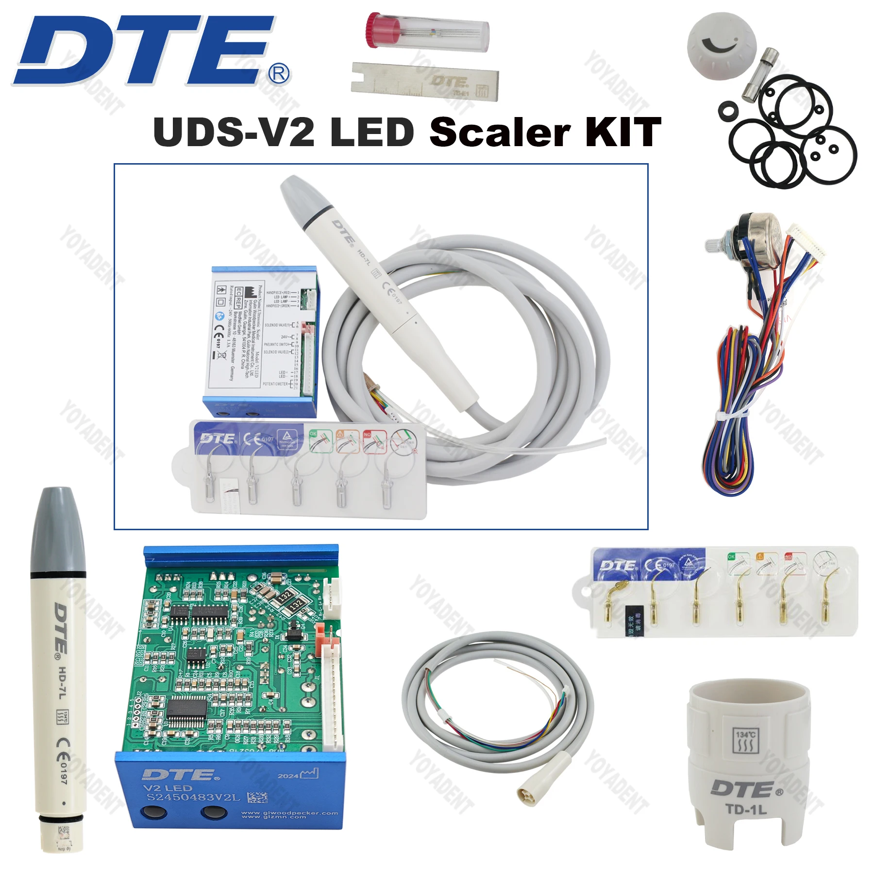 

Woodpecker DTE Dental Ultrasonic Scaler Build in V2 LED Scaler Handpiece Fit NSK SATELEC ACTEON Dentist Chair Unit