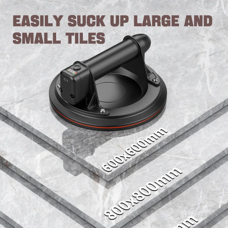 8Inch Electric Vacuum Suction Cup 200kg Load Capacity With Ergonomic Grip For Glass Handling & Tile Installation Construction