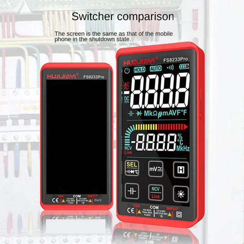 New Touch Screen Multimeter Auto Range 1000V 10A Digital Capacitance Tester True RMS REL Ohm Hz AC DC Voltage Meter Multimetro