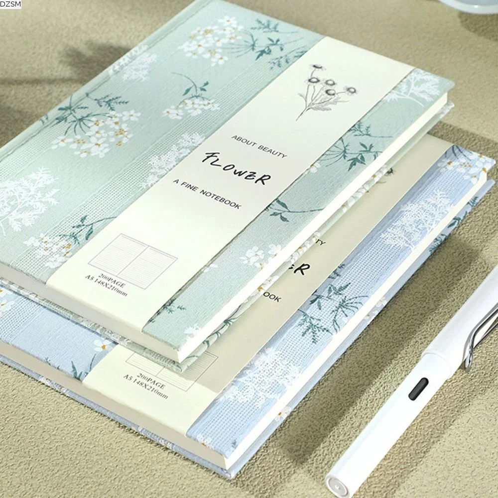 Adorable Stylish A5 Cloth Notebook Fabric Cover Morandi Embroidered Notebook Multi-Purpose Compact A5 Hand Ledger School
