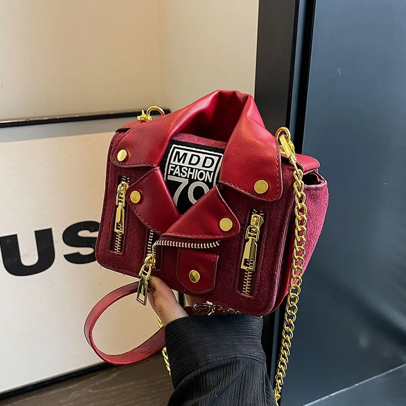 Imagem -05 - Rebite Pequenos Bolsas Quadrados para Mulheres Jaqueta de Couro pu Bolsa Crossbody Bolsa de Ombro Personalidade Engraçado Bonito Moda Tendência 2023