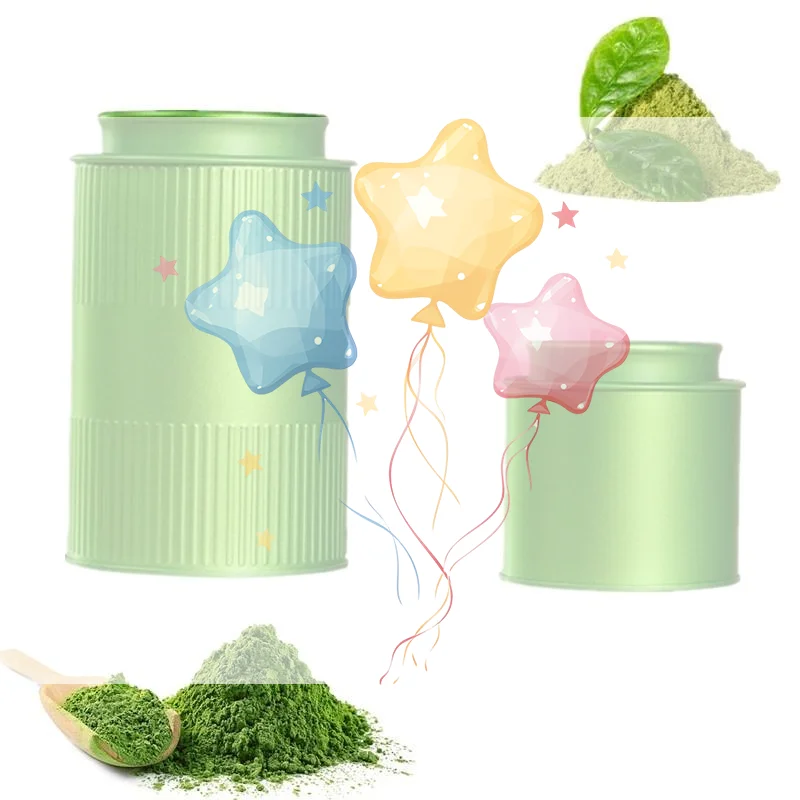 Portable Mini Matcha Powder Can Thick Tinplate Tea Sealed Jar Spice Storage Box Container Box Kitchen Gadgets Household