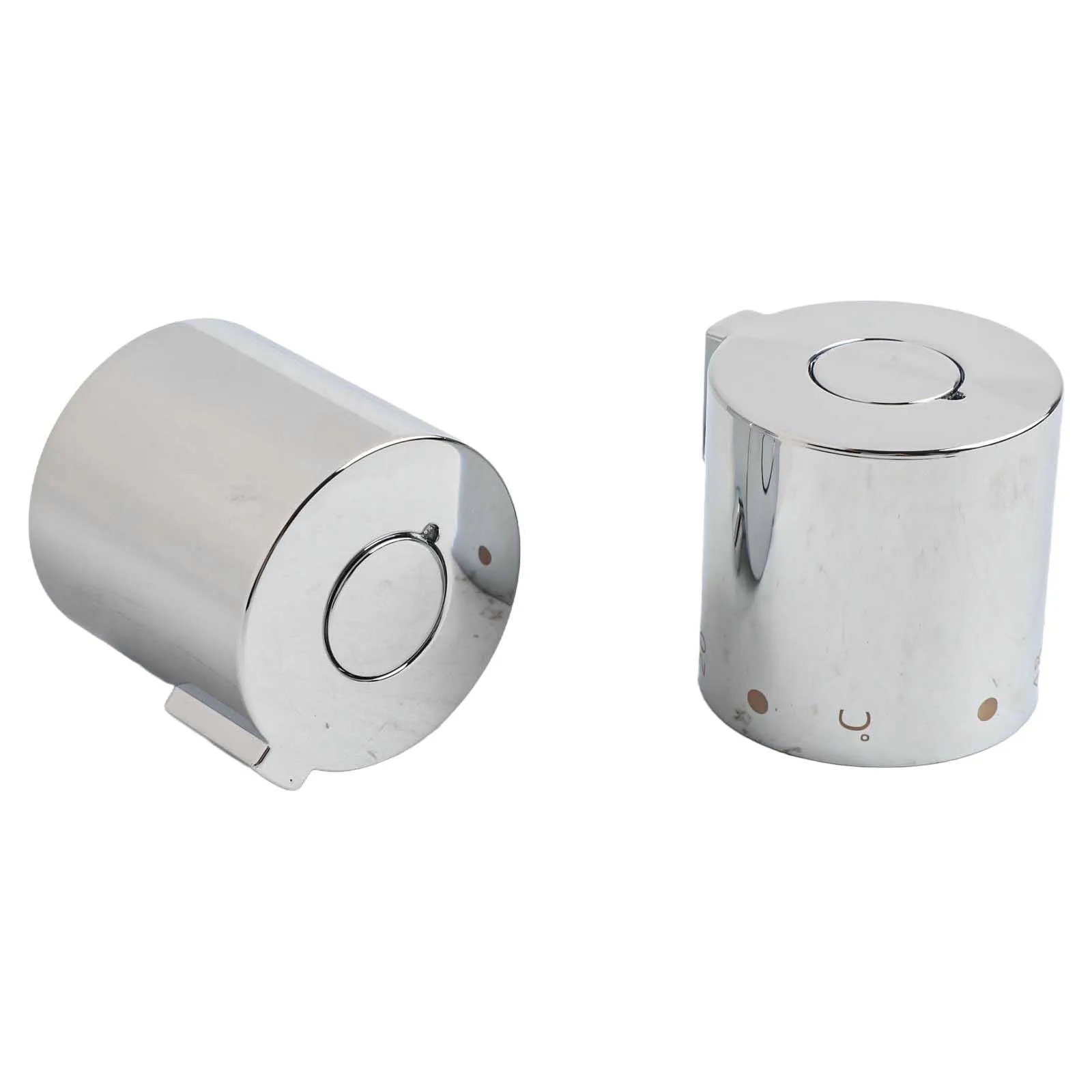 Chrome Finished Shower Handle Knob Compatible with Thermostatic Bath Mixer Valves and White Temperature Indication System
