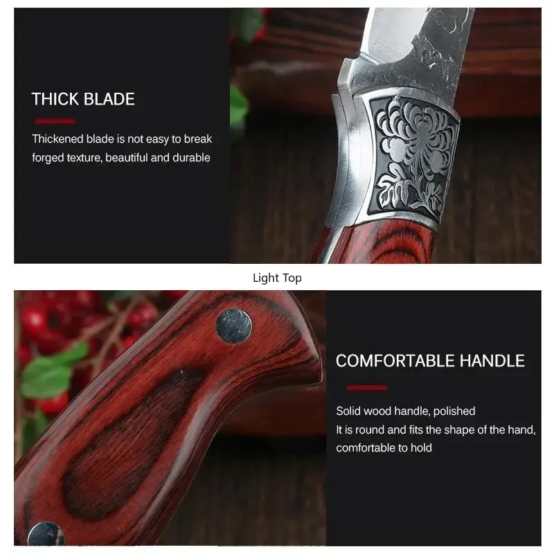 Kitchen Hand-Forged Knife Professional Boning Knife Meat Pork Cutting Sharp Blade Stainless Steel Butcher Knife  Wood Handle