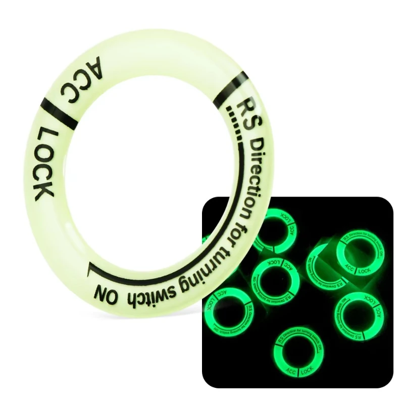 

1/2/3/4 шт. светящиеся наклейки на замок зажигания автомобиля, декоративные аксессуары для интерьера, стайлинг