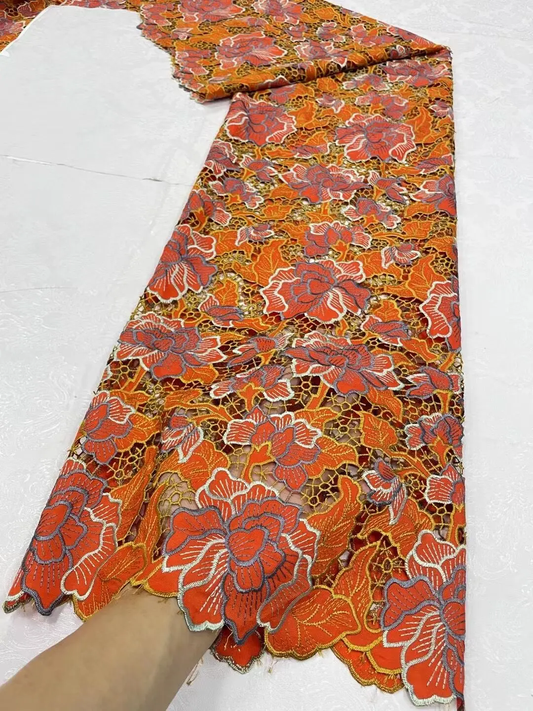 African Cotton Lace Fabric 20234New Arrivals 5Yards Swiss Voile Lace with Stones for Sewing Women Wedding Party Dresses JL319