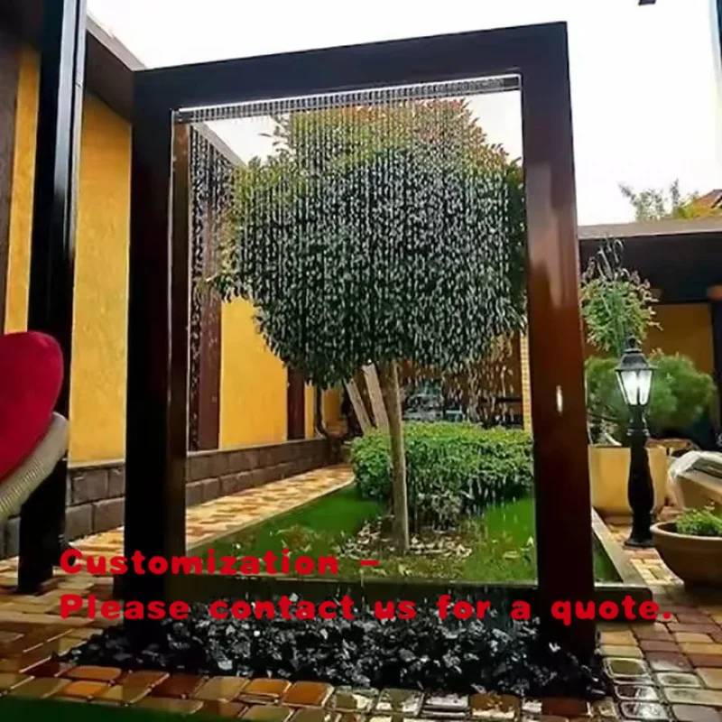 custom.Customized Garden Decoration Corten Steel Features Waterfall Rain Curtain Outdoor Fountain Garden