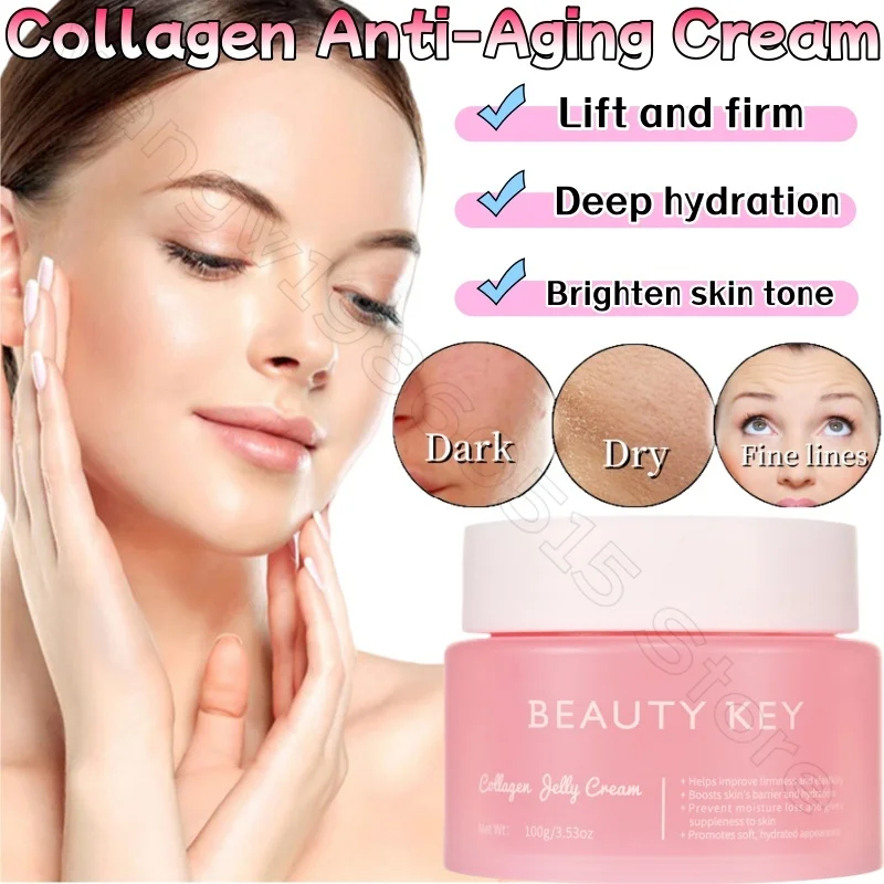 

Collagen Jelly Moisturizing Cream 100ml Deep Moisturizing Brightening Skin Tightening Facial Essence Cream